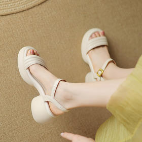 时尚潮流，真皮百搭高跟凉鞋LD-6366