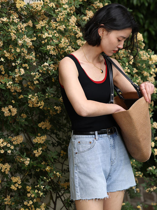 HeyDress复古牛仔短裤女夏季高腰显瘦毛边设计感百搭热裤潮裤子 商品图3