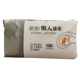 【15元2包】开普特懒人抹布纸抽式20*20cm100片（1118017）