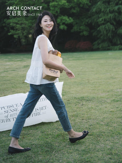 ARCHCONTACT安启美奈气质方扣低跟单鞋52816 商品图2