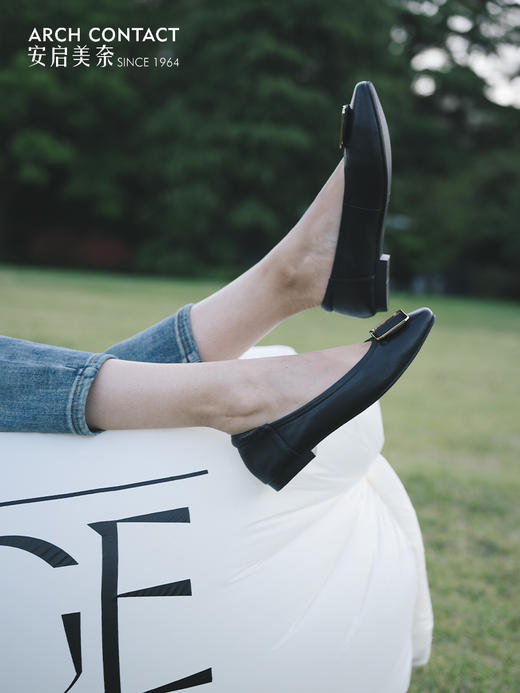 ARCHCONTACT安启美奈气质方扣低跟单鞋52816 商品图1