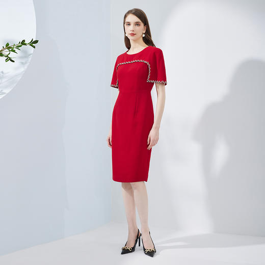 NF8N9斯尔丽瑟俪商场同款2023夏季新款精致钉珠修身显瘦小礼服连衣裙 商品图3