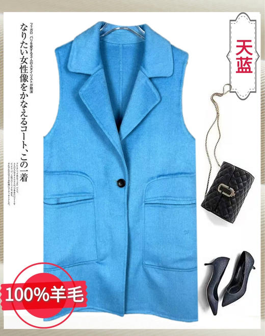 秒杀    白送价 超多色【双面呢马甲】520羊毛双面呢双眼皮一粒扣 商品图4