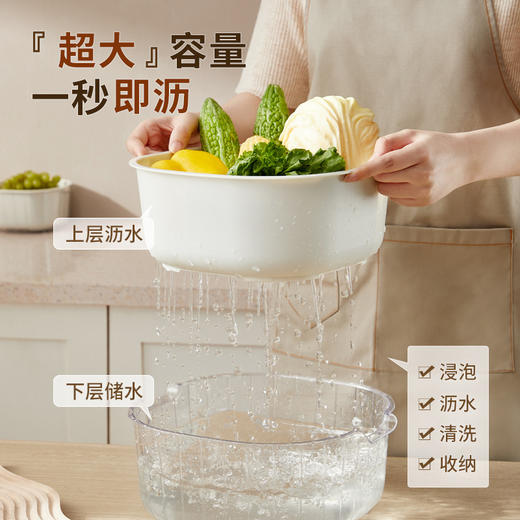 【日用百货】-厨房用品洗菜篮双层沥水篮 商品图2