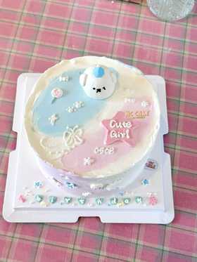 ins手绘风格小狗狗蛋糕