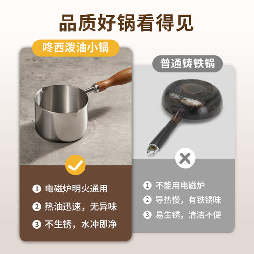 【日用百货】-热油锅煎蛋锅泼油小锅小奶锅 商品图2
