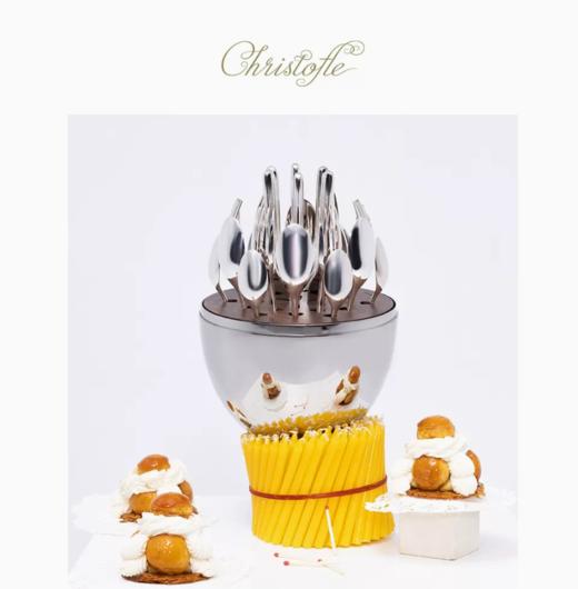 CHRISTOFLE MOOD昆庭心境蛋镀银24件西餐正餐餐具刀叉勺 商品图1