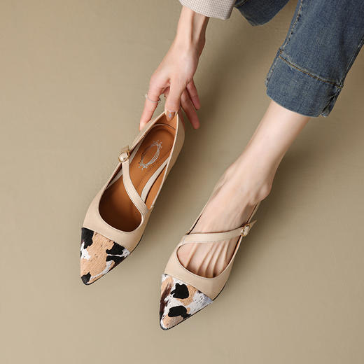 夏季新款，平底网红一字扣单鞋马毛浅口女鞋HYT-7216B 商品图2