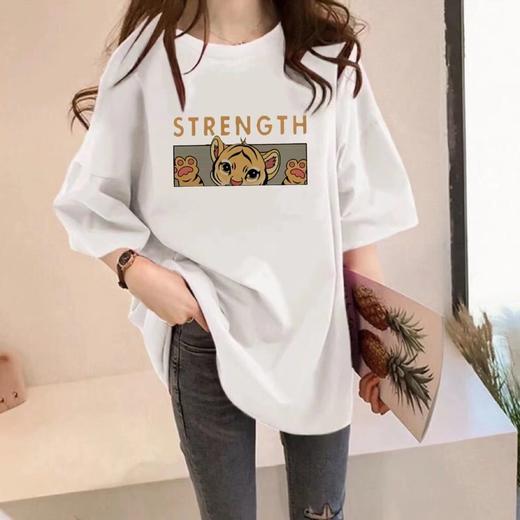 【明星同款】棉短袖T恤女 夏季新款来啦！宽松韩版、洋气半袖，让你在夏日里火爆又时髦！舒适休闲、随性又有型，ins女孩们的必备单品！ 商品图4