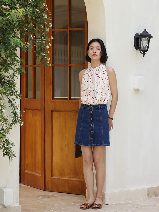 HeyDress法式复古牛仔半身裙女夏季高腰显瘦a字半裙直筒百搭短裙 商品图0