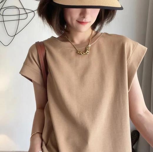基础款丨【小飞袖】T恤女夏季宽松时髦显瘦百搭圆领短袖休闲上衣 商品图0