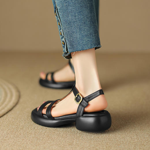 时尚潮流，真皮百搭平底凉鞋LD-6362 商品图9