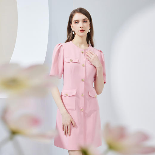 NF8L6瑟俪商场同款2023新款夏季小香收腰合体连衣裙 商品图0