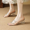 清新优雅，水钻亮片水晶跟凉拖YD-1151 商品缩略图2