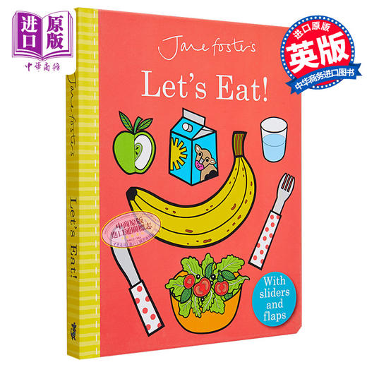 【中商原版】Jane Foster 一起来进餐 Lets Eat 幼儿启蒙推拉机关操作书 美育启蒙 低幼儿童绘本 食物图画书 翻翻页 英文原版 商品图0