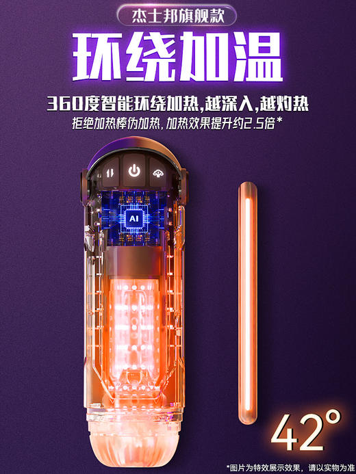 杰士邦 暴风姬全自动伸缩加温飞机杯电动自慰器男性口交神器 商品图3