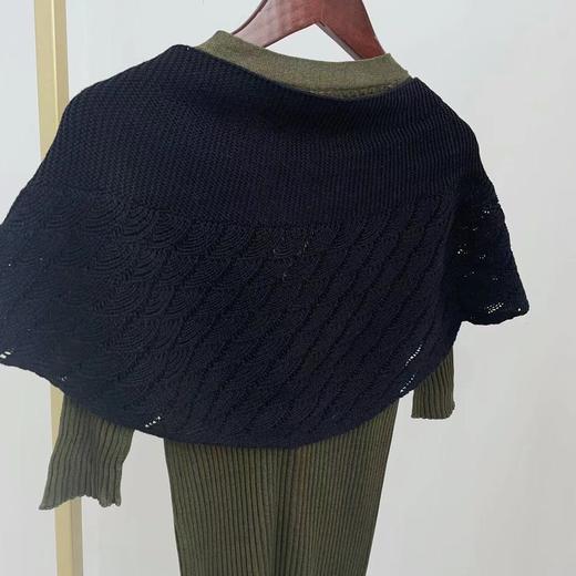 【甄珠贝】空调房御寒神器，羊毛混纺镂空小披肩【3个工作日】 商品图6