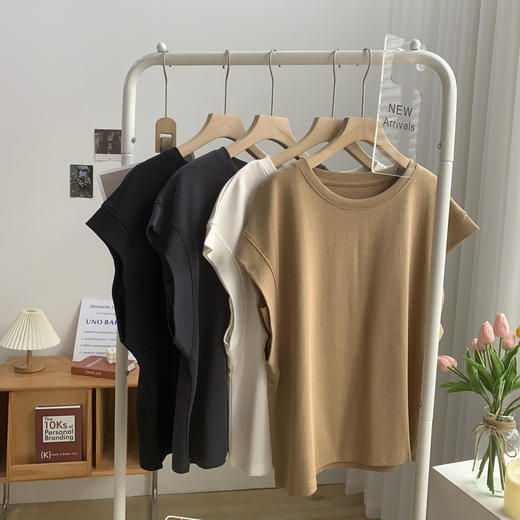 基础款丨【小飞袖】T恤女夏季宽松时髦显瘦百搭圆领短袖休闲上衣 商品图1