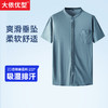 一口价【新款DDP】大依优型大码中国风复古仿麻微褶皱短袖衬衫加肥加大弹力透气宽松休闲男装半袖 商品缩略图0