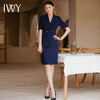 IWY/藏青色短袖职业西装套裙女夏季薄款气质上班时尚休闲高端工作服女CS1798 商品缩略图3