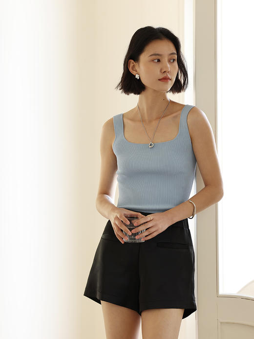 【合作款】HeyDress  坑条方领背心 商品图1