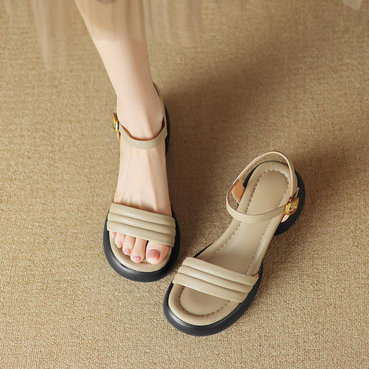 时尚潮流，真皮百搭高跟凉鞋LD-6366 商品图5