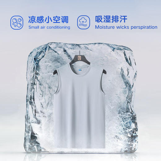 Q【新款DSK】大依优型大码男装无袖冰丝背心跨栏男士运动透气篮球背心短袖吸汗 商品图2