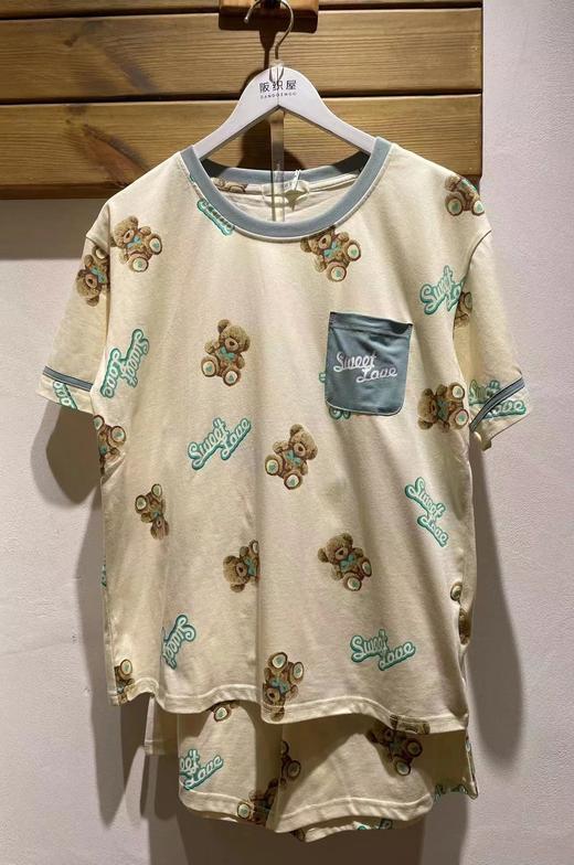 【阪织屋】B4F | 全棉小熊满印短袖套装 商品图0