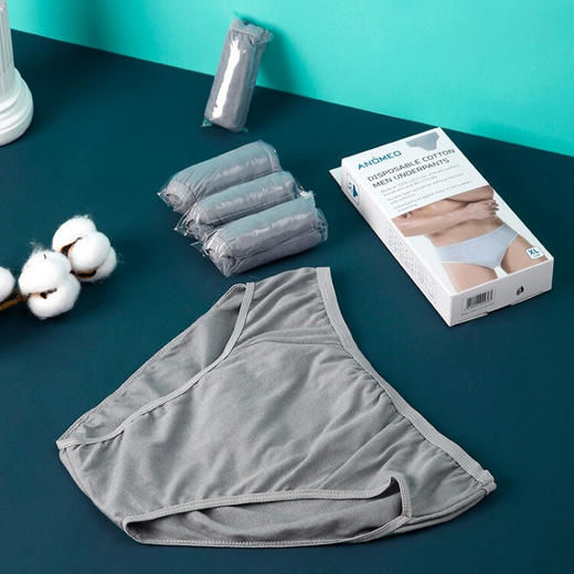 艾那美Anomeo  一次性男士纯棉内裤    免洗三角内裤男5条装 商品图2