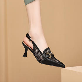 优雅通勤，尖头包头真皮高跟凉鞋GLS629