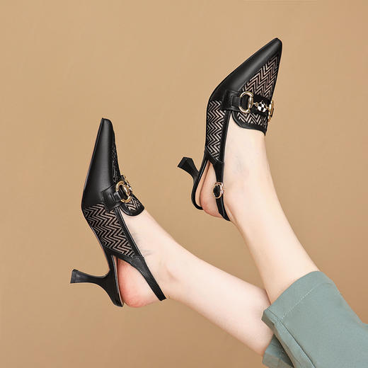 优雅通勤，尖头包头真皮高跟凉鞋GLS629 商品图4