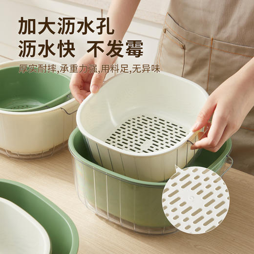 【日用百货】-厨房用品洗菜篮双层沥水篮 商品图1