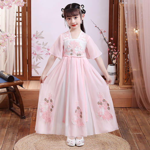 女童汉服裙，新款夏季国潮短袖古风仙襦裙XWN2023 商品图2