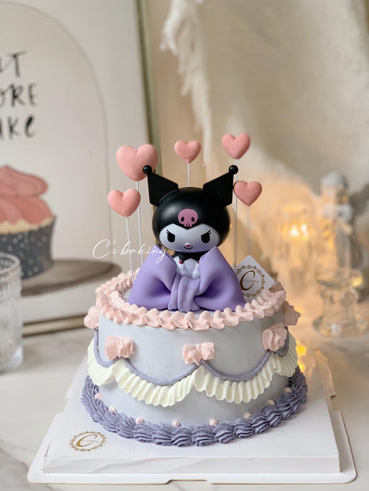 KUROMI库洛米 A款 #三丽鸥sanrio 忌廉蛋糕【半翻糖蛋糕需提前2天预订】（默认自提，收费配送请联系客服） 商品图0
