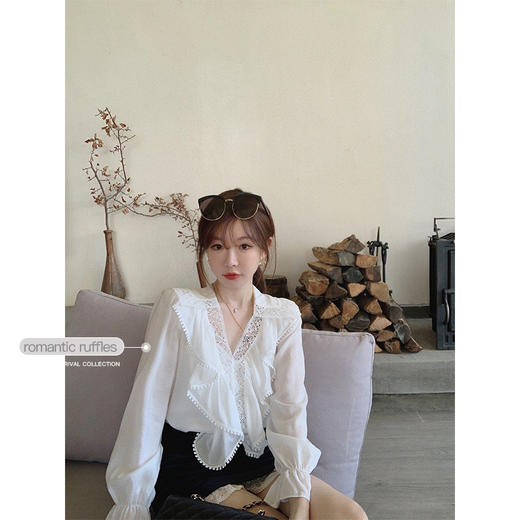 金蘑菇菇【致少女的诗】法式娃娃领少女减龄白衬衫设计感长袖上衣 商品图3