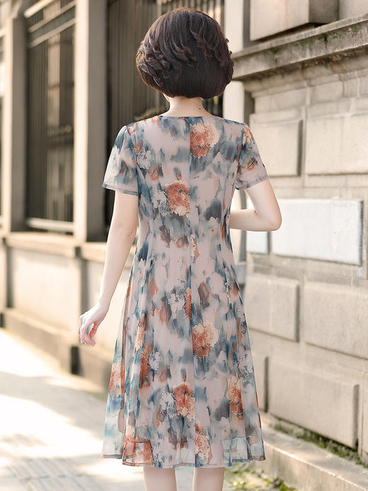 Udia中年女装 新颖设计 经典版型 夏季闭眼入连衣裙 端庄气质显年轻 商品图2