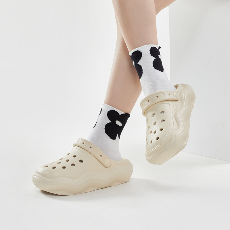 优调 波浪底洞洞鞋  UXT1200 男女同款，一鞋两穿，方便百搭，EVA材质，轻盈舒适，冲洗方便，防滑力强，走路安心