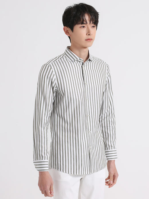 callisto绿色条纹全棉衬衫 SSSTL090C 商品图1