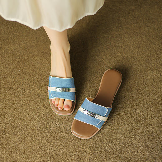 简约百搭，牛仔拖鞋沙滩拖MT-ML8392 商品图11