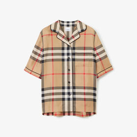 BURBERRY 巴宝莉 女士 Vintage 格纹丝质睡衣式短袖衬衫 格子 8052749 A7028
