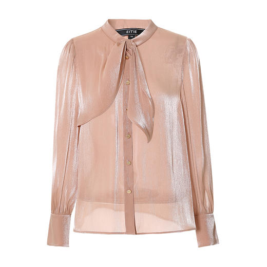 EITIE爱特爱秋季新款时尚通勤职业百搭显瘦飘带上衣衬衫7109803 商品图5