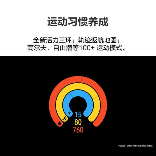 【全款预售】【家居】华为HUAWEI黑运动智能手表 WATCH4 46mm表盘 高血糖风险评估研究 商品图2