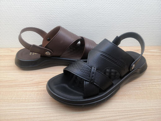 2022夏季新款豪行真皮舒适休闲男鞋12251807时尚平底沙滩凉鞋正品 商品图4