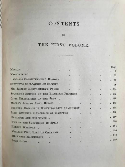 1854年 麦考莱评论与历史随笔集（全2卷合订本） 真皮精装32开 商品图3