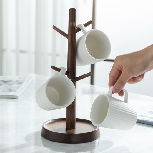 初心| 北欧创意树杈家用水杯架榉木胡桃木 商品图6