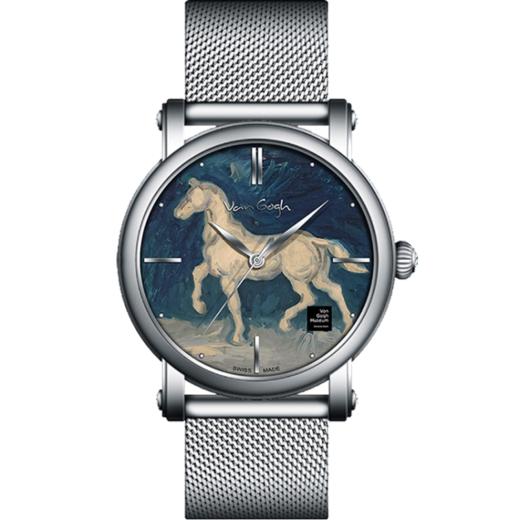 梵高（VanGogh）瑞士手表男 3D油画表面钢带 马的石膏像 商品图1