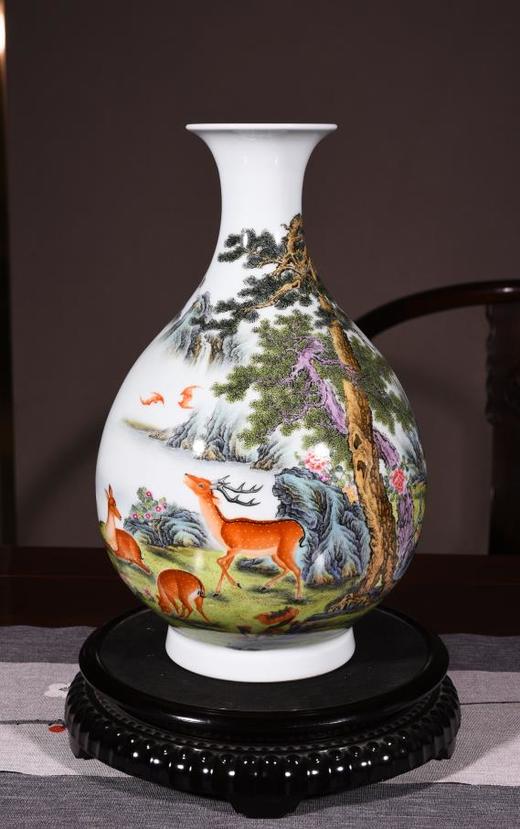 珐琅彩加官进禄玉壶春 商品图0