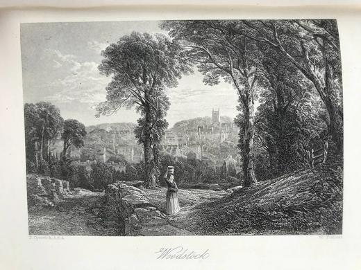 1871年 司各特《伍德斯托克》 约7幅版画插图 漆布精装32开 商品图7