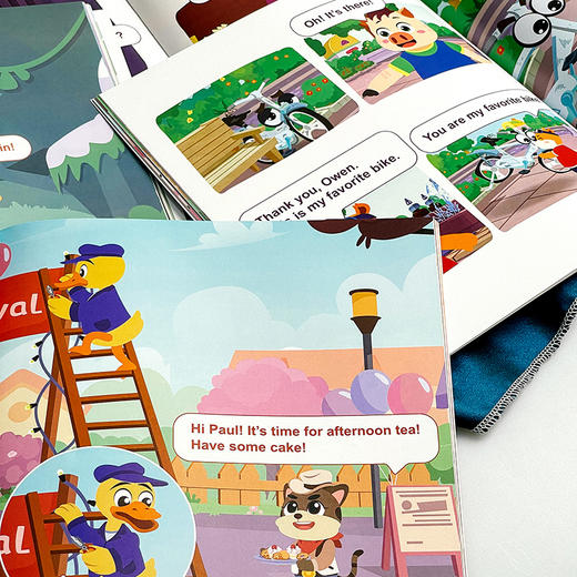 跟着瑞恩学英语 1-4 小学中低年级双语绘本 单词句型卡片+导读手册 紧扣课标 商品图11