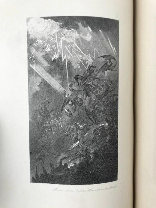 约19世纪后期 弥尔顿诗集 约7幅版画插图 全真皮精装32开 商品图8